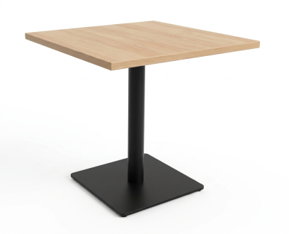 table 80x80 piètement métallique à roulette